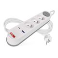 Prodlužovací přívod 3 zásuvky 2m EMOS P1312FC USB s vypínačem