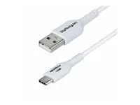 StarTech 3ft (1m) White USB-A to USB-C Charging Cable/Cord, M/M - USB kabel - USB (M) do USB-C (M) - USB 2.0 - 3 A - 1 m - neobsahuje halogen, pasivní, nabíjení a synchronizace, USB Fast Charge (15W) - bílá
