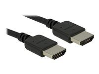 Prémiově vysoká rychlost - kabel HDMI s ethernetem - HDMI s piny (male) do HDMI s piny (male) - 2 m - trojnásobně stíněná kroucená dvoulinka - černá - podporuje 4K, podpora Dolby DTS-HD Master Audio