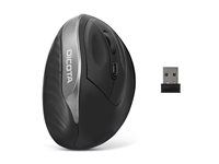 Myš - ergonomický - pravák - 5 tlačítka - bezdrátový - bezdrátový přijímač USB - černá