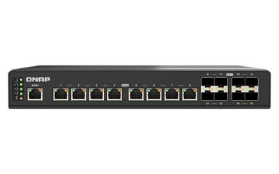QNAP řízený průmyslový switch QSW-IM3216-8S8T: 16x 10G porty (8x 10Gb SFP+ a 8x 10Gb RJ-45)