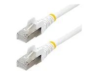 White - Low Smoke Zero Halogen (LSZH) - 10GbE 500MHz 100W PoE++ Snagless RJ-45 w/Strain Reliefs S/FTP Network Patch Cord - Patch kabel - RJ-45 (M) do RJ-45 (M) - 1 m - S/FTP - CAT 6a - IEEE 802.3bt - neobsahuje halogen, lisovaný, provedení bez hrbolků, licna - bílá