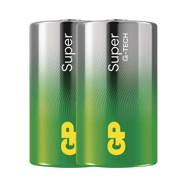 Baterie D (R20) alkalická GP Super 2 ks (fólie)