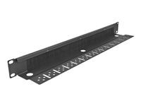 Panel kartáčového pásku - montáž do racku - černá - 1U - 19"