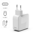 HAMA GaN, Rychlonabíječka, 2x USB-C PD/QC 65W Odn