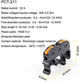Rychlospojka PCT-211 pro kabely 0,08-4mm2 na DIN lištu