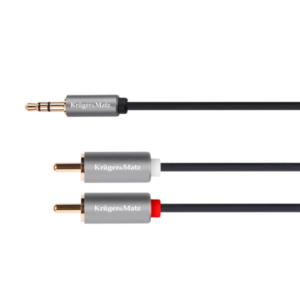 Kabel Jack 3.5mm stereo/2x Cinch 3m KRUGER & MATZ KM1216 Basic