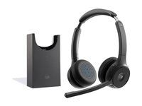 Cisco Headset 722 - Náhlavná súprava - náhlavná - Bluetooth - bezdrôtová - uhlíková čierna - s nabíjacím stojanom - Cisco Webex Certified