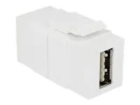 USB adaptér - USB (F) do USB (F) - USB 2.0 - reverzibilní konektor A - bílá