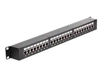 Patch panel with couplers - CAT 6 - STP - RJ-45 X 24 - černá - 1U - 19"