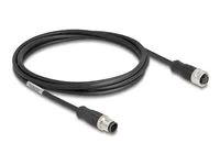M12 Cable D-coded 4 pin male to female P
