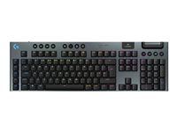 Klávesnice - technologie LIGHTSPEED - podsvícení - bezdrátový - 2.4 GHz, Bluetooth, USB - QWERTY - britská - klávesový spínač: GL Clicky - černá