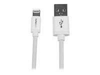 Startech 2m (6ft) Long White Apple 8-pin Lightning Connector to USB Cable for iPhone / iPod / iPad - Charge and Sync Cable (USBLT2MW) - Kabel Lightning - Lightning s piny (male) do USB s piny (male) - 2 m - dvojnásobne stínený - bílá - pro P/N: KITBXAVHDPEU, KITBXAVHDPNA, KITBXAVHDPUK, KITBXDOCKPEU, KITBXDOCKPUK, KITBZDOCK