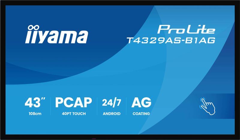 43" iiyama T4329AS-B1AG:VA,4K UHD,Android,24/7