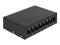 Záslepný patch panel keystone - montáž na stěnu, montáž na kolejnici DIN - černá - 8 portů