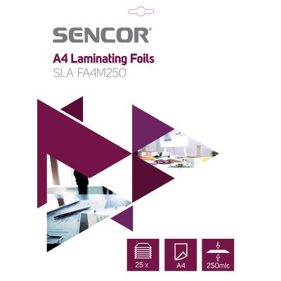 Fólie laminovací SENCOR SLA FA4M250 A4 250mic 25ks
