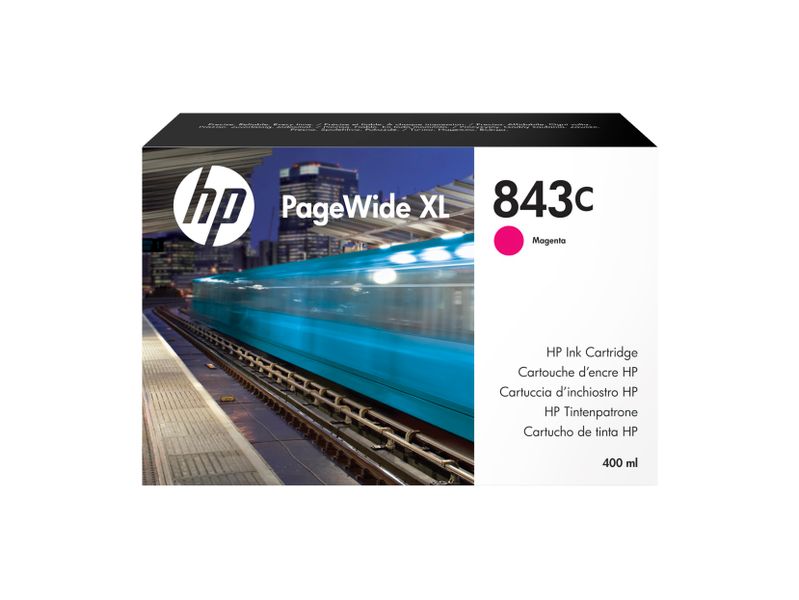HP 843C ink. PageWide, 400 ml - purpurová
