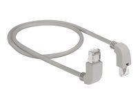 Patch kabel - RJ-45 (M) zahnutí nahoru do RJ-45 (M) zahnutí dolů - 1 m - S/FTP - CAT 6a - bootovaný, neobsahuje halogen - šedá