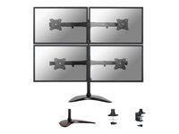 Stojan - plný pohyb - pro 4 LCD displeje - černá - velikost obrazovky: 10"-27" - stolní stojan, upevnění svorkou, průchodka, upevnitelné na stůl