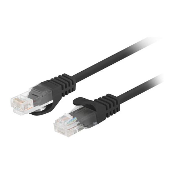 Patchcord CAT.6 utp 0.25 black fluke pass lanberg