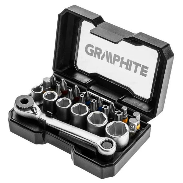 GRAPHITE 56H610, Sada bitů + ráčna, 25 mm, 24 ks