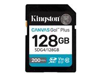 Kingston Canvas Go! Plus - Pametová karta flash - 128 GB - Video Class V30 / UHS-I U3 / Class10 - SDXC UHS-I
