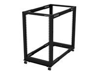 Adjustable Server Rack (4POSTRACK18U) - Rozvaděč stojanový open frame - 4 pozice - podlahové provedení - černá - 18U