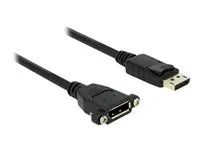Prodlužovací kabel DisplayPort - DisplayPort (F) do DisplayPort (M) - 1 m - opatřený západkou, lisovaný - černá