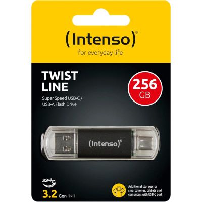 INTENSO Twist Line, USB-C/USB-A, USB klíčenka, 256GB