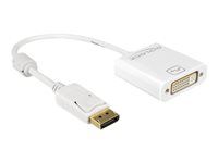 Adaptér DisplayPort - DisplayPort (M) do DVI-I (F) - 20 cm - bílá