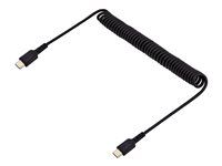 Durable Male to Male USB, Black - USB kabel - USB-C (M) do USB-C (M) - USB 2.0 - 3 A - 1 m - svinutý - černá