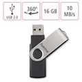 HAMA Rotate, USB klíčenka, 16GB, stříbrná/černá