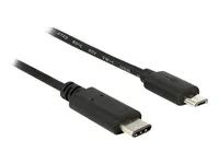 USB kabel - USB-C (M) do Micro USB typ B (M) - USB 2.0 - 3 A - 50 cm - černá
