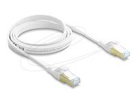 Delock - Patch kabel - RJ-45 (M) do RJ-45 (M) - 1 m - U/FTP - CAT 8.1 - plochý, rychlost prenosu dat až 40 Gbps, lisovaný, provedení bez hrbolku - bílá