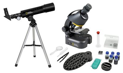 Sada Bresser National Geographic: hvězdářský dalekohled 50/360 AZ a mikroskop 40–640x