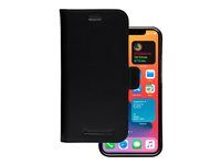 Pouzdro s klopou pro mobilní telefon - kůže full-grain - černá - pro Apple iPhone 12, 12 Pro