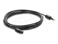 Delock - Digitální audio kabel (optický) - mini TOSLINK s piny (male) do TOSLINK se zdírkami (female) - 5 m - optické vlákno - cerná