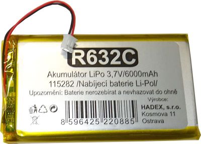 Nabíjecí LiPo baterie 3,7V/6000mAh 115282 HADEX