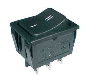Přepínač kolébkový 2-pol./6-pin ON-ON 250 V/15 A černý