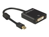 Video adaptér - jeden spoj - Mini DisplayPort (M) do DVI-I (F) - DisplayPort 1.2 - 20 cm - křídlové šrouby, podporuje 4K - černá