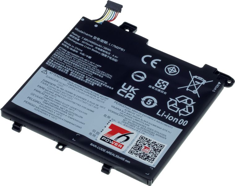 Baterie T6 Power pro Lenovo V330-14IKB, V330-14ARR, V130-14IKB, 4950mAh, 38Wh, 2cell, Li-pol