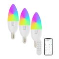 Chytrá LED žárovka E14 6W RGB + CCT IMMAX NEO 07716CDO WiFi Tuya sada 3ks
