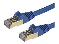 Category 6A - 26AWG (6ASPAT50CMBL) - Patch kabel - RJ-45 (M) do RJ-45 (M) - 50 cm - STP - CAT 6a - provedení bez hrbolků - modrá