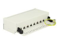 Propojovací panel - CAT 6 - RJ-45 X 8 - světle šedá, RAL 7035