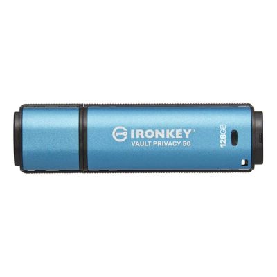 Kingston IronKey Vault Privacy 50/128GB/USB 3.2/USB-A/Modrá