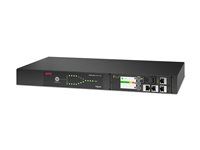 Redundantní switch (k montáži na regál) - AC 90-110 V - 2000 VA - 1 fáze - Ethernet 10/100/1000, USB - výstupní konektory: 8 - 1U - 2.44 m kabel - černá