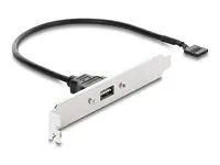 Delock - Panel USB - 5kolíkový konektor USB 2.0 (F) do USB (F) reverzní - 5 V - 500 mA - 30 cm - snadný USB - cerná
