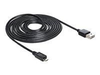Kabel USB - Micro USB typ B (M) do USB (M) - 3 m - černá