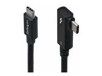 Kabel Thunderbolt - Thunderbolt 5 (M) do Thunderbolt 5 (M) pravoúhlý - USB4 / Thunderbolt 3 / Thunderbolt 4 / Thunderbolt 5 / DisplayPort 2.1 - 80 cm - konektor s pravým úhlem, rychlost přenosu dat až 80 Gbps, napájení USB (240 W), podpora 8K60Hz, pasivní - černá