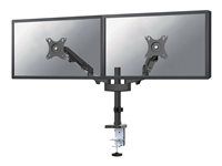 Montážní sada (úchyt na stůl) - dvojité nastavitelné rameno s plným rozsahem pohybu - pro 2 LCD displeje - černá - velikost obrazovky: 17"-27" - upevnění svorkou, průchodka